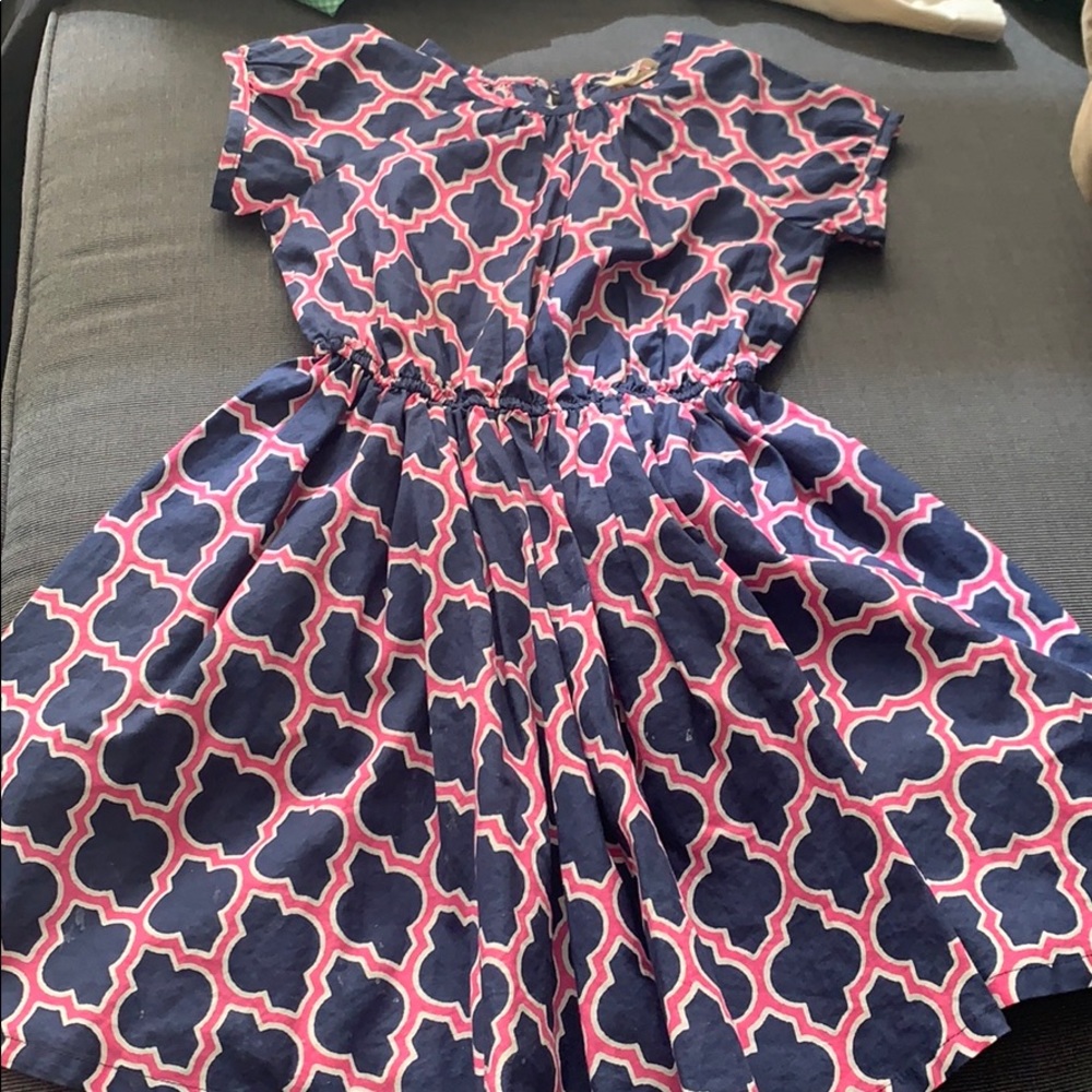 Land’s End Girl Dress size 4. Navy, pink & white